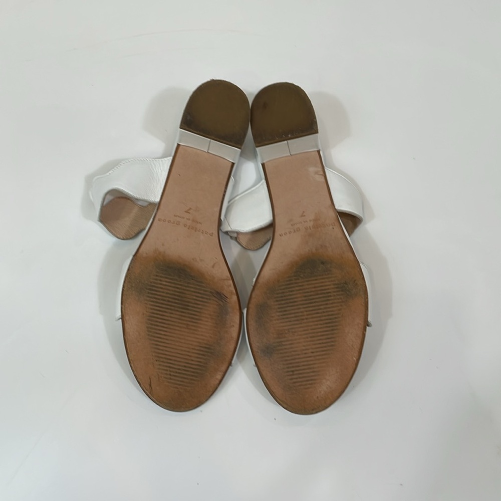 Patricia Green Palm Beach Block Sandals Size 7 White Low Heel Slip On - Picture 9 of 14